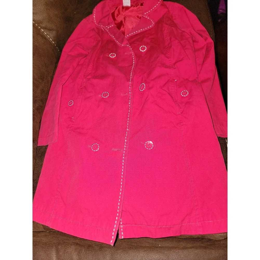 Gymboree red trench coat winter jacket size medium 7 8‎ girls